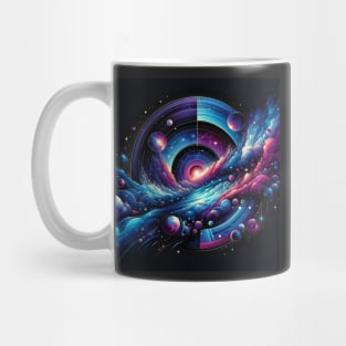 Celestial Dance: Spiral Galaxies and Cosmic Waves Mug